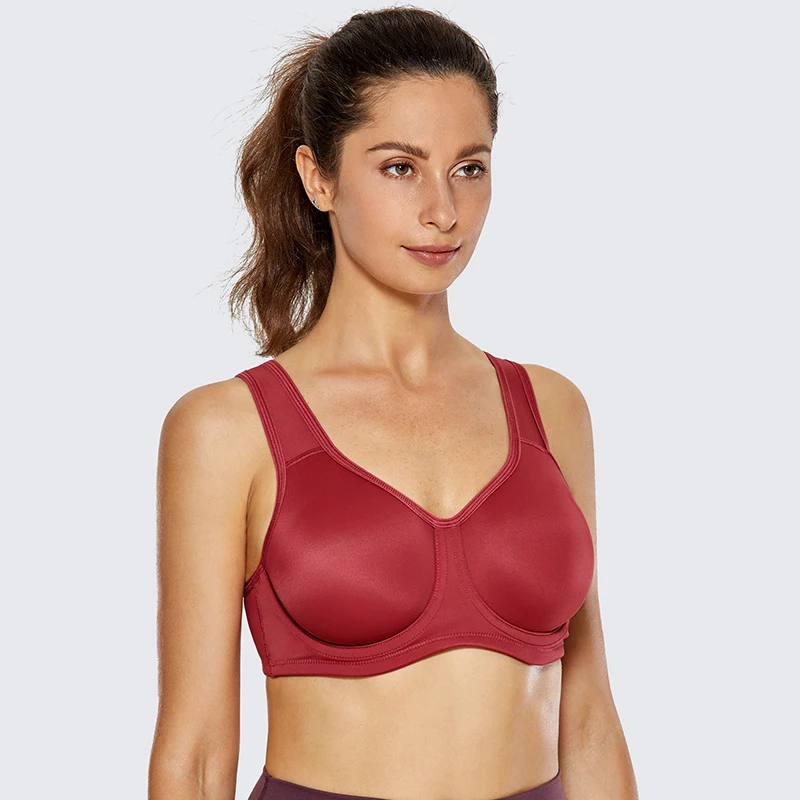 

Women's Max Control Solid High Impact Plus Size Underwire Active Bra
