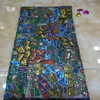 

African Lace Fabric 2020 Multicolor High Quality Lace Silver Bridal Lace Fabric With Glitter Nigerian Tulle Mesh Lace Fabrics
