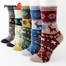Осенне-зимние Носки с рисунком лося и снежного Флика теплые шерстяные хлопковые носки для девочек модные носки для студентов рождественские носки женские подарки