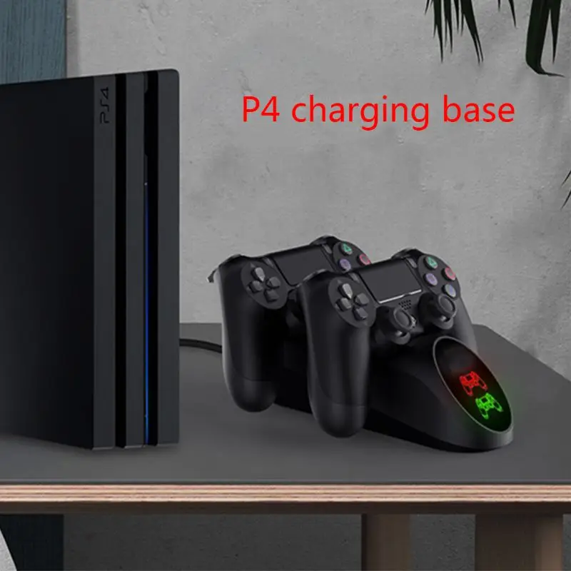 Двойной USB зарядная док-станция с светодиодный светильник для PS4/PS4 тонкий/PS4 профессиональные для ручек