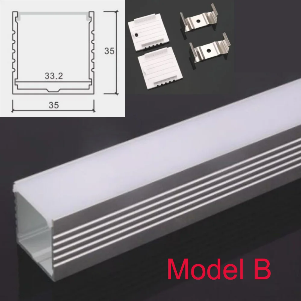 Model B Алюминиевый профиль светодиодный для светодиодного линейного светильник 5730 2835 5050 50 см светодиодный алюминиевый профиль 5630 жёсткая планка шкафа лампа - Цвет: Model B