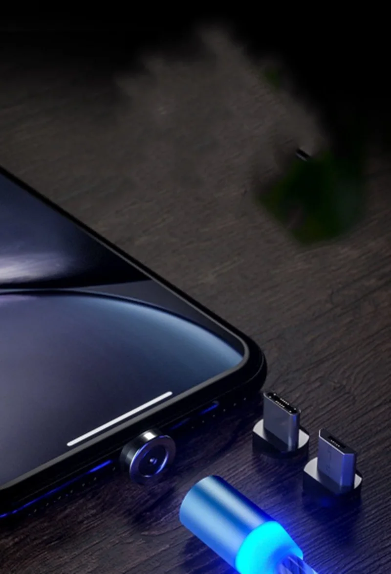 Магнитный течёт светильник светодиодный Micro USB кабель для samsung S10 S9 type-c Зарядка для IPhone 1 м магнит зарядное устройство type C кабели