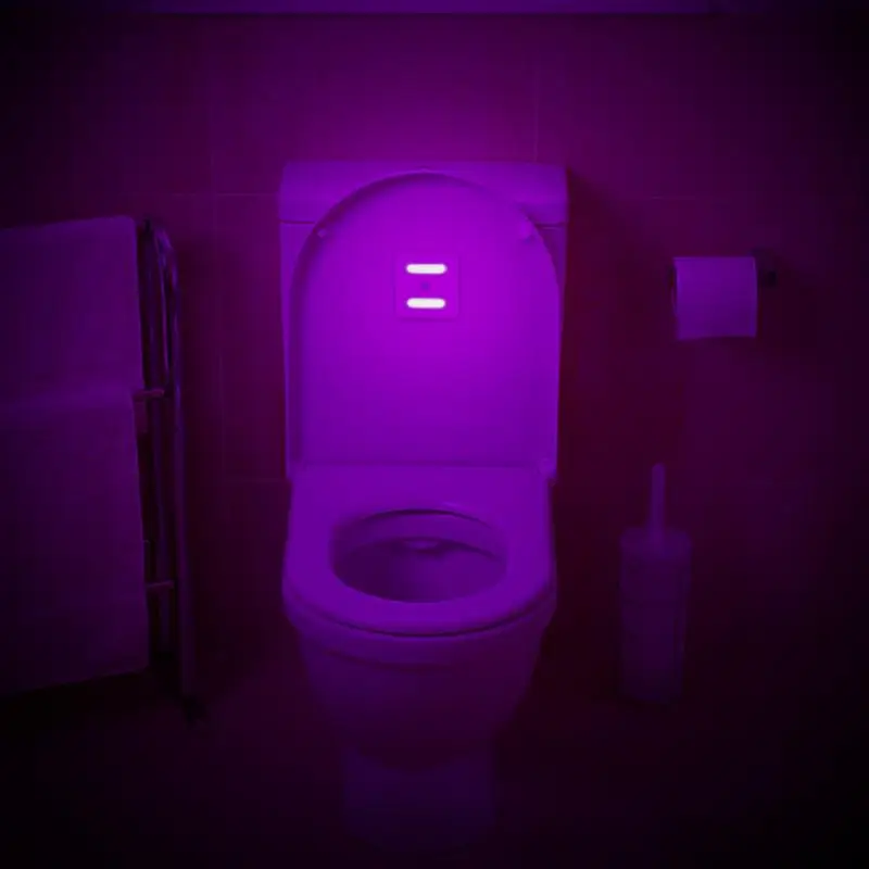 LED Toilet Seat Night Light Motion Sensor WC Light UV Disinfection lamp Changeable Lamp AAA Battery