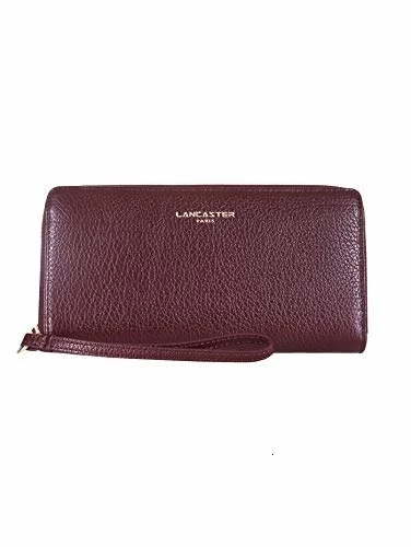 Lancaster Portafoglio Garance Donna, Chiusura Zip, Pelle, Bordeaux, L 19 X A 10 X P 3 cm
