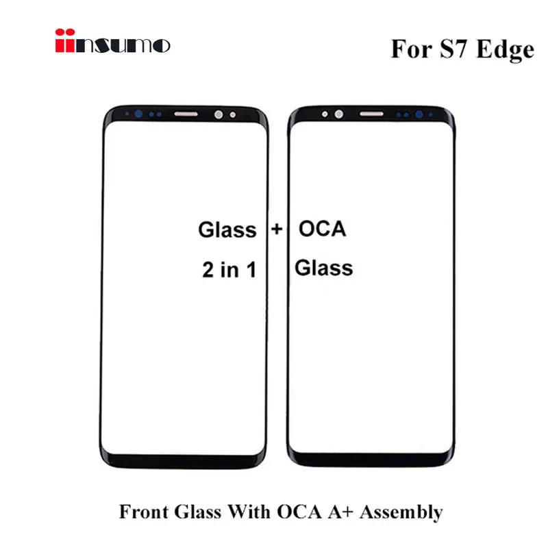 

2 in 1 A+ Quality Front Glass + OCA For Samsung S7 Edge LCD Display Touch Screen Out Front Glass Replacement Repair