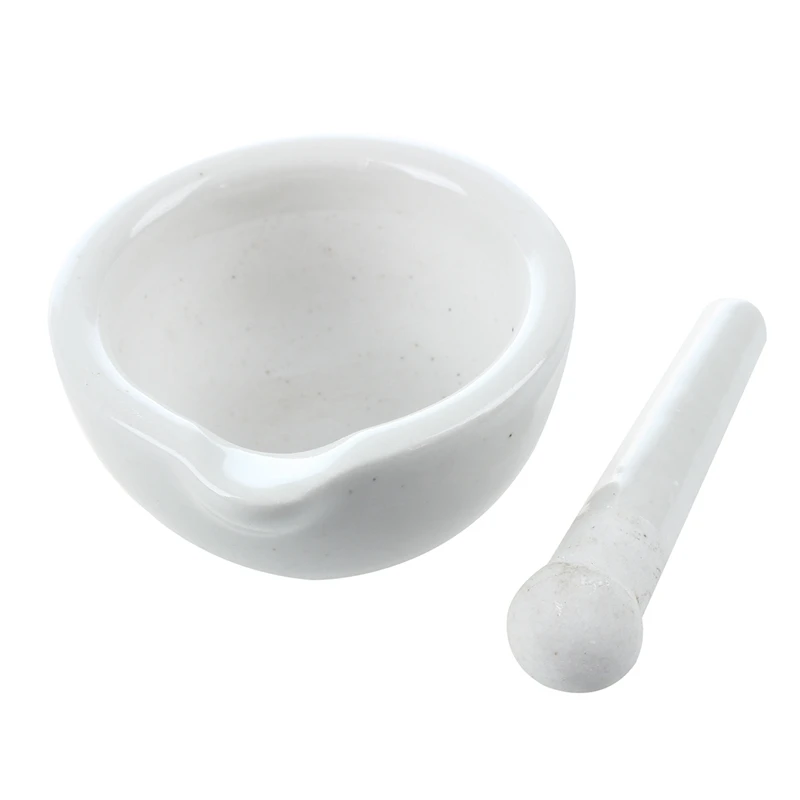 

HOT- 6 ml porcelain pestle and mortar mixing bowls polished game - white