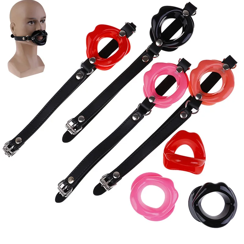 Oral Sex Mouth Gag Adult Sexy Lips Rubber Open Mouth Plugs Flirting Slave Oral BDSM Bondage SM Sex Toys For Adult Games New