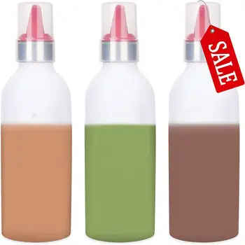 

3-Pack 450ml Condiment Squeeze Bottle Sauce Squeeze Squirt Bottle Kitchen Plastic Syrup Container Food Dispenser Oil Ketchup