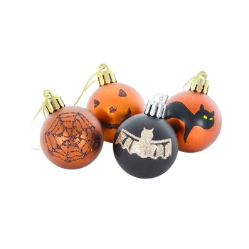 

Halloween 6cm 12pcs Ball Party New Year Display Supplies Christmas Tree Painted Matte Plastic Ball Pendant Ornaments
