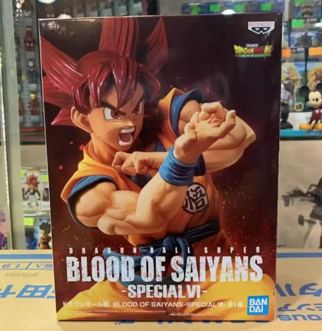 20 см BANPRESTO Сон Гоку BOS Специальный 6 крови saiyans Супер saiyan Бог ssg красные волосы Dragon ball фигурка Gokou игрушка