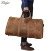 Bolsa de viaje de cuero genuino de gran capacidad para hombre, bolsa de viaje de cuero de Caballo Loco, bolsa de viaje de cuero Real de gran tamaño, bolso de fin de semana ► Foto 1/6