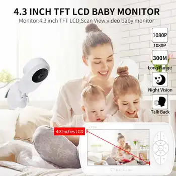 

Video Baby Monitor Wireless 4.3 inch LCD Babysitter 2 Way Talk Night Vision Temperature Security Nanny Camera Baby Monitor