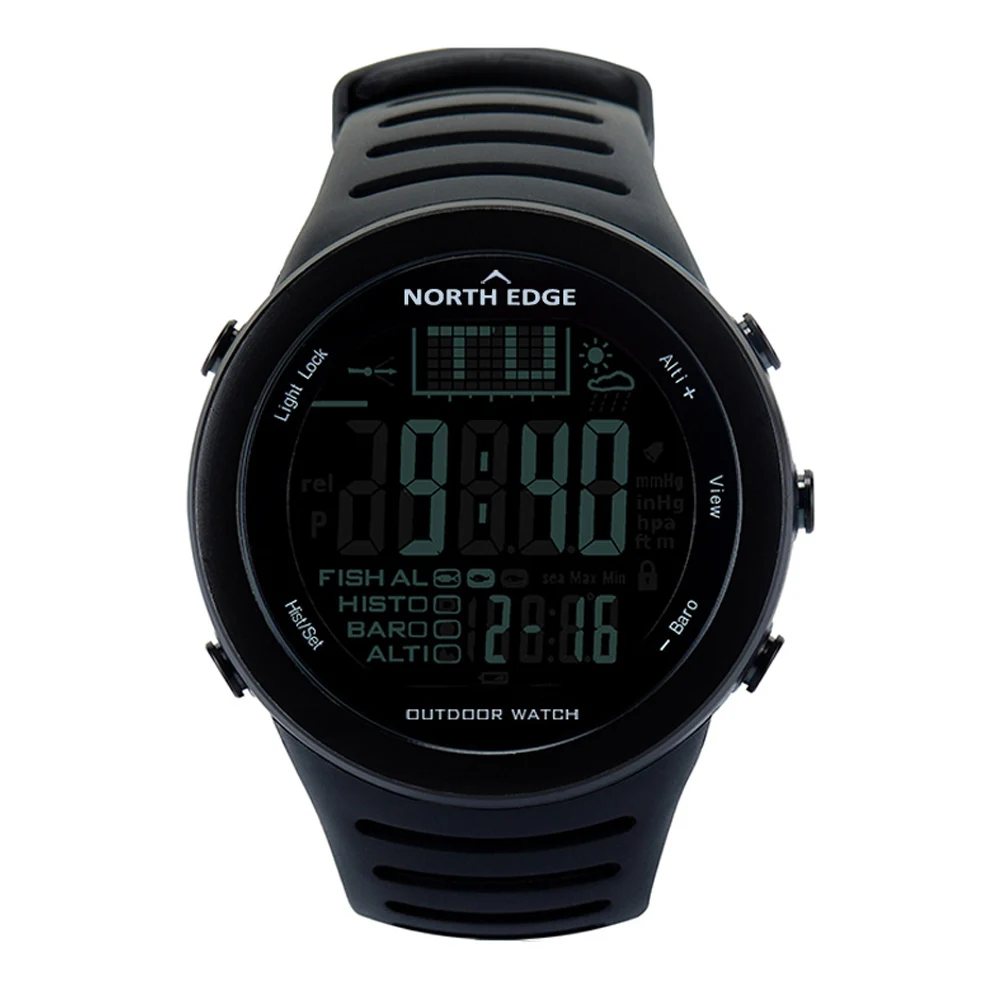 

Men Digital watches Sports watch clock Fishing weather Altimeter Barometer Thermometer Altitude Hiking Clock Montre Homme