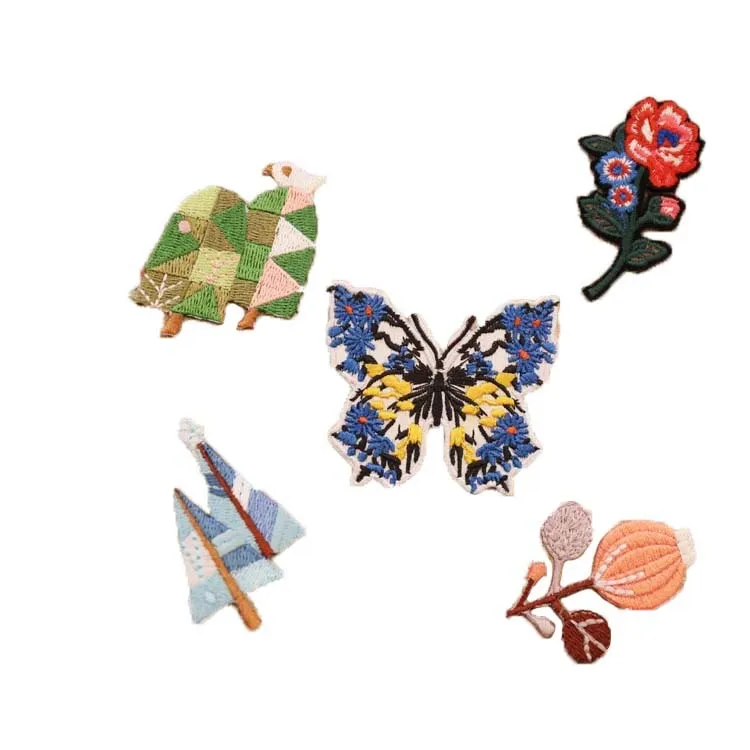 20pcs/lot Embroidery Patch Letter Clothing Decoration Accessories Cute Cat Dog Wings Expression Diy Iron Heat Transfer Applique