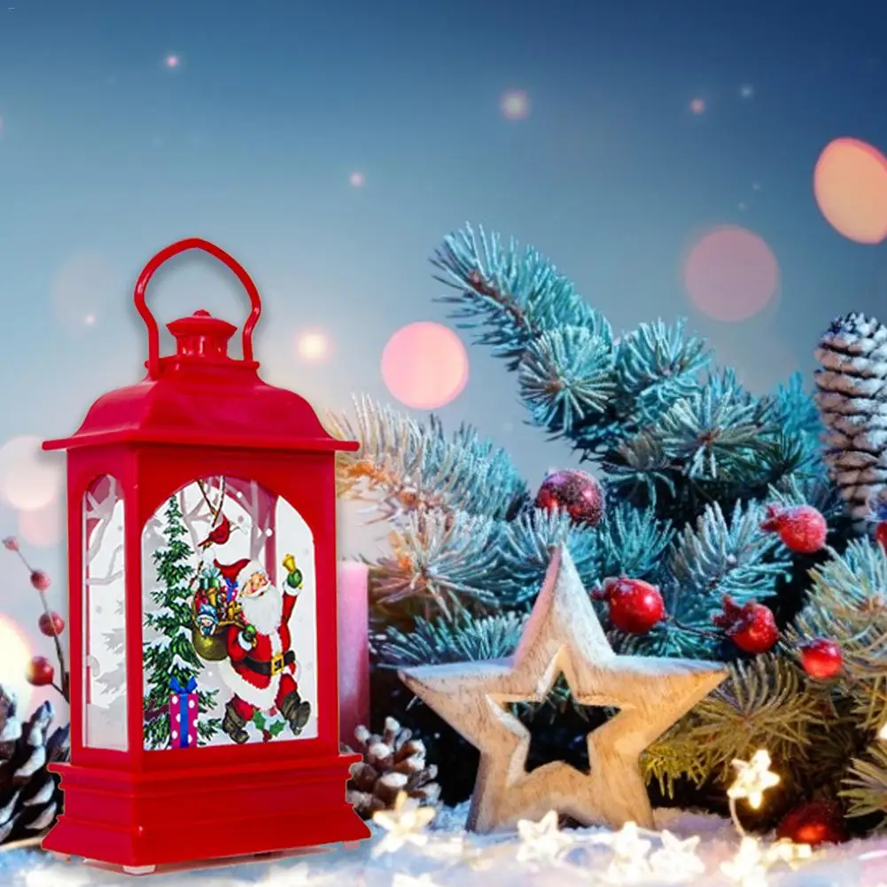 Рождество Винтаж Лось светодиодный светильник Снеговик Настольная Лампа Рождественская елка кулон вечерние подвесные фонари украшения для дома