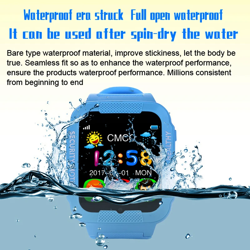 

696 K3 Child Smart Watch Bluetooth Safe Anti-Lost with SIM TF Location Device Tracker Waterproof Kids Children Smartwatch GPS