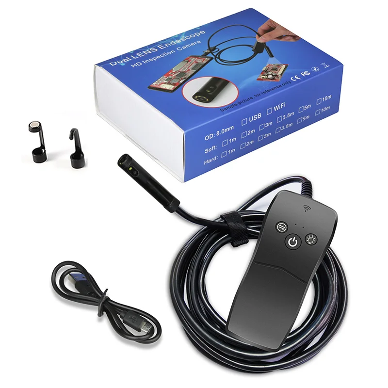 Câmera de Inspeção sem Fio Câmera de Cobra Endoscópio para Iphone Ip67 à Prova Mais Novo Lente Dupla p Dip67 Água Semi-rígida Android Telefone 1080 10 de inspeção sem fio ip67 à prova