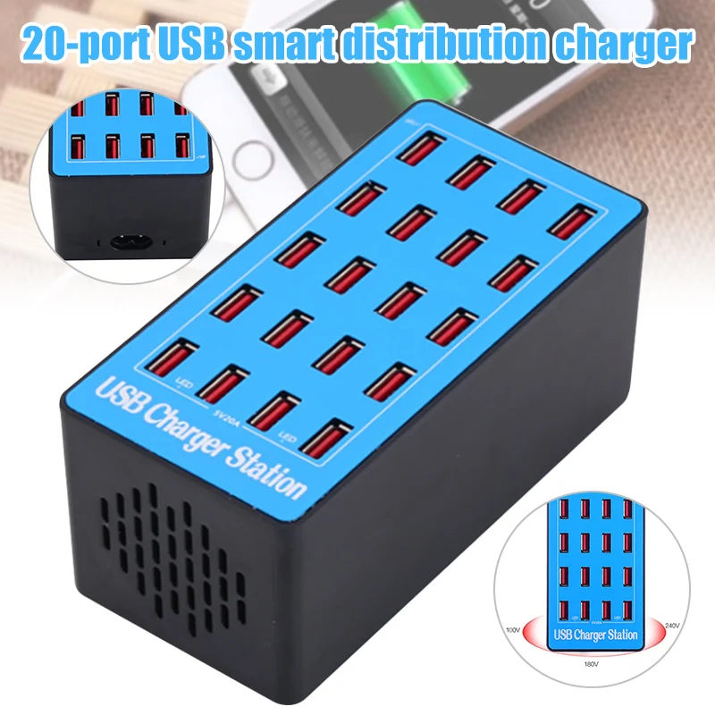 

20 Ports USB Charger Hub Quick Charge 3.0 Station Universal Phones Power Adapter JLRL88