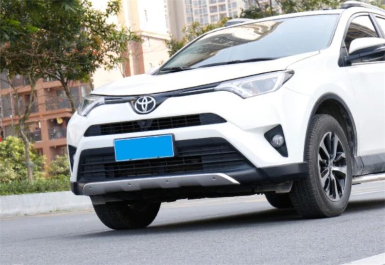 Для TOYOTA RAV4 защита переднего и заднего бампера защитная пластина анти-ударная Нержавеющая сталь Авто аксессуары