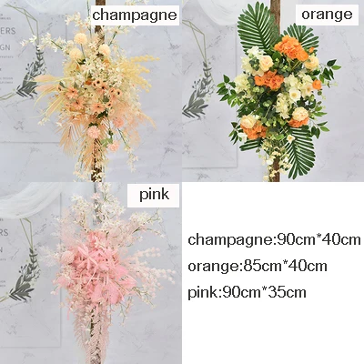 pink flower row Свадебная АРКА искусственные Искусственные цветы ряд украшение дома окно фото цветок Открытый свадебный фон шелковые цветы украшения - Цвет: pink flower row