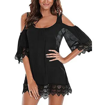 

Summer Sexy lace strapless beach Dress ladies elegant Boho Style Holiday Thin Beach Dress vestidos vestido dress