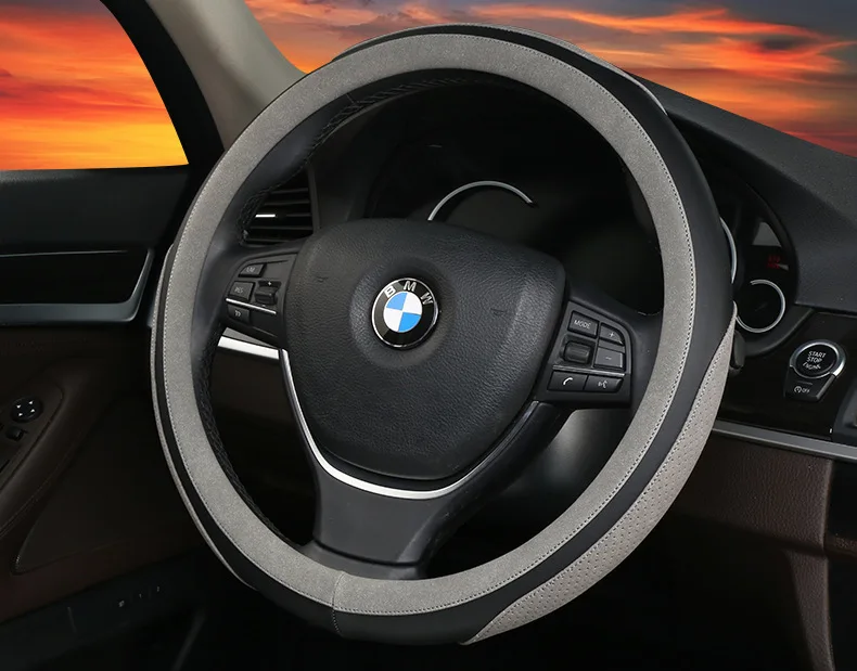 Автомобильный чехол на руль удобный PU кожаный автомобильный чехол с рукояткой дышащий Противоскользящий стиль четыре сезона универсальный зажим крышка