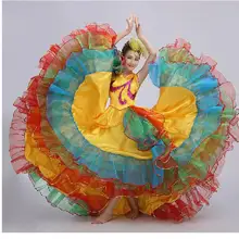 Народный танец, Открытое платье для танцев, испанская коррида, платье для танцев, платье для взрослых, новое платье для выступлений, сценическое платье, длинное 3XL