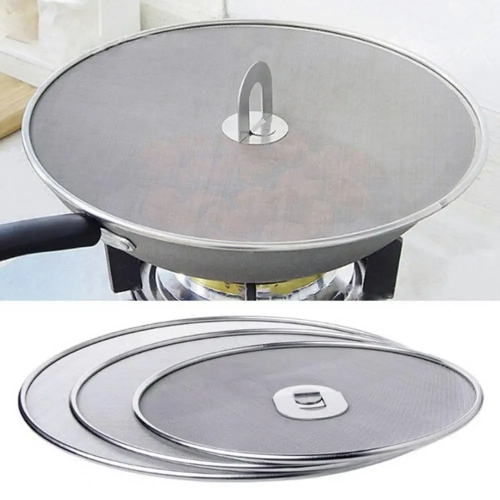 Pot lid Oil Proofing Splatter Screen Oil Proofing Foldable Handle Stainless Steel Pot Lid Filter Splash Guard Pots for kitchen