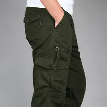 Мужские брюки Карго повседневные мужские брюки мешковатые обычные хлопковые брюки мужские военные тактические брюки iX7 с несколькими карманами
