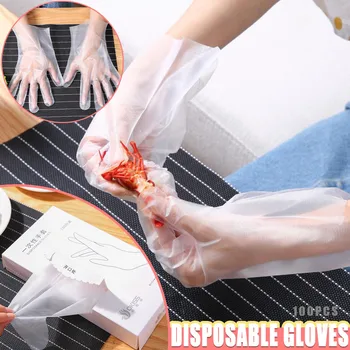 

100PCS Gloves Thickened Transparent Plastic Catering Food Grade Film Gloves Protective Disposable Gloves Drop Ship