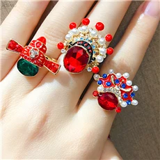 AOMU-1PCS-New-Fashion-Pearl-Drama-Peking-Opera-Red-Crystal-Enamel-Metal-Finger-Open-Rings-for