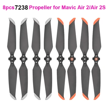 DJI Mavic Air 2/AIR 2S 용 저소음 프로펠러, 날개 팬 퀵 릴리스 소품, DJI Mavic Air 2S 드론 액세서리, 7238F, 8PCs
