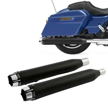 

Motorcycle CNC Dual Exhaust Mufflers For Harley Touring CVO Road King Street Electra Glide Police EFI FLHX Special 2017- 2019