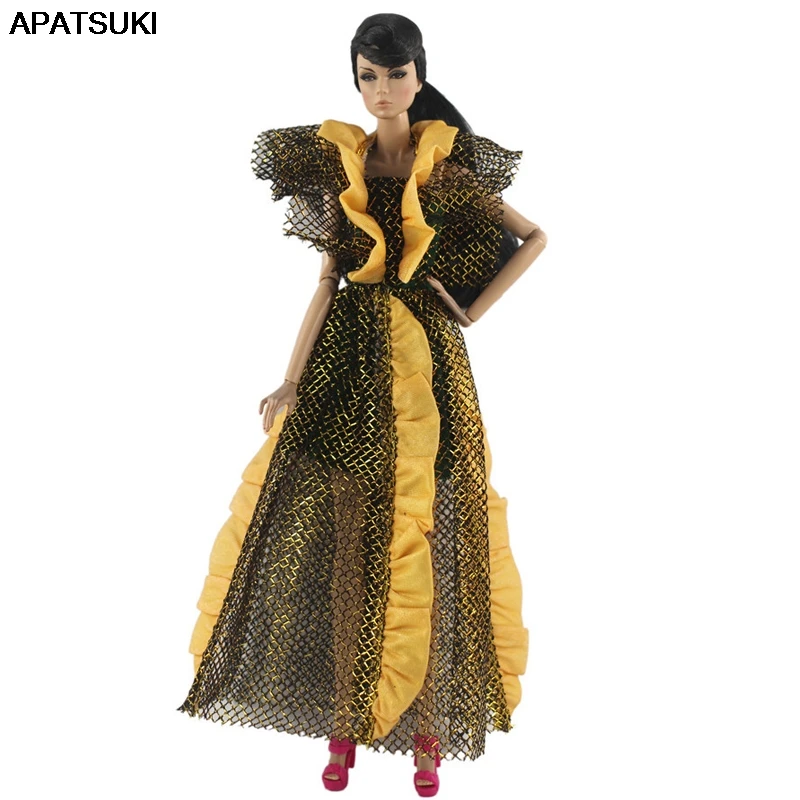 

Yellow Fashion Doll Clothes for Barbie Dolls Outfit for 1/6 BJD Doll Dresses for 1:6 Dolls Dollhouse Accessories Girls Kids Toy