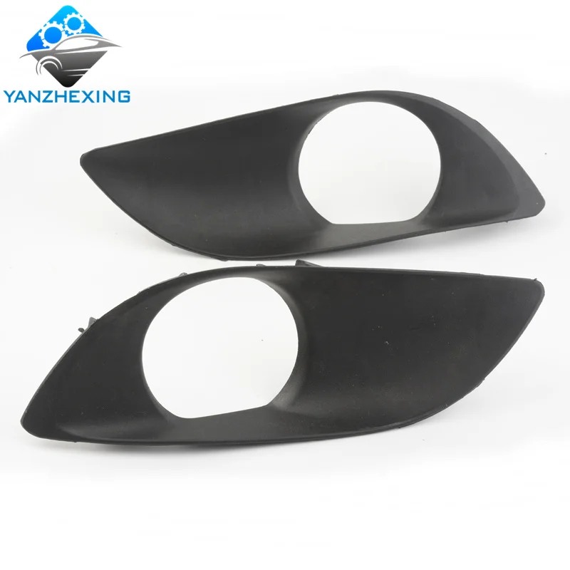 black 2pcs ПТФ в передний бампер крышка лампы решетка отделка для Toyota Vios Limo XP90 07-13(Азиатские)& Belta 06-12 JP& Yaris седан AU 07-13 - Цвет: black 2pcs