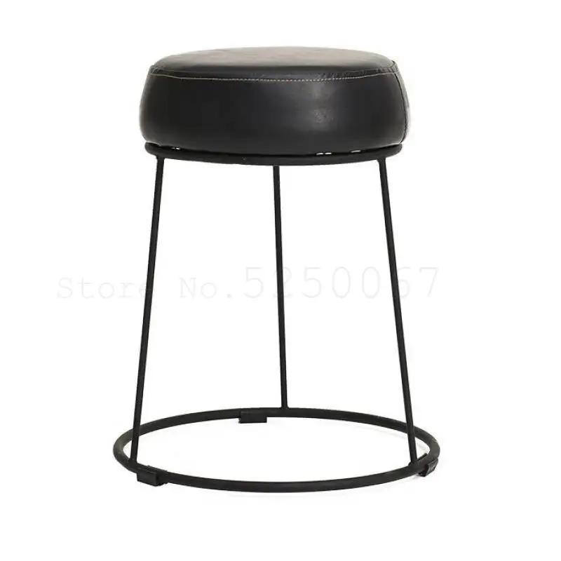 

Household Small Stool, Wrought Iron Stool Paper Art Creative Simple Meal Stool Table Stool Fashion Bench Round Stool Makeup Stoo