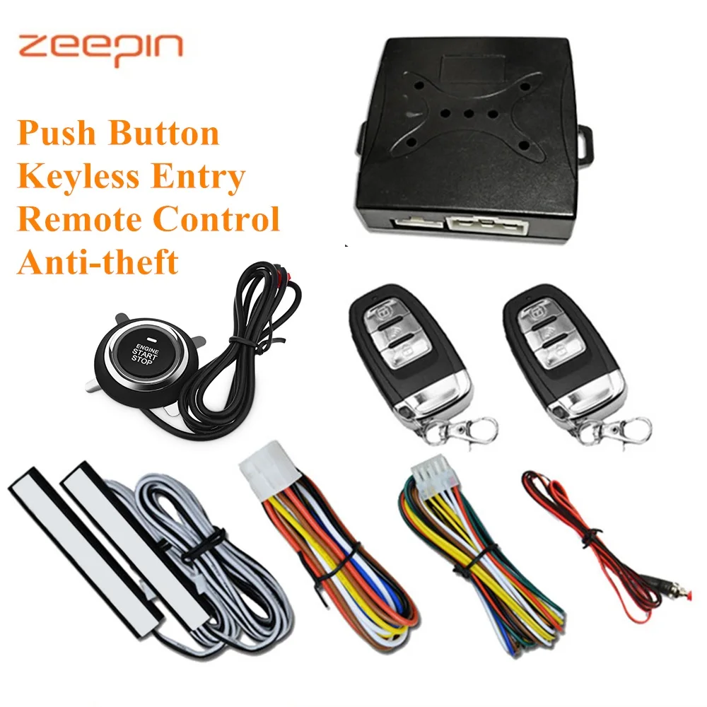 Zeepin A6-бесключевая система запуска, противоугонная Автомобильная охранная сигнализация, кнопка стартера двигателя, кнопка пуска с дистанционным автоматическим управлением