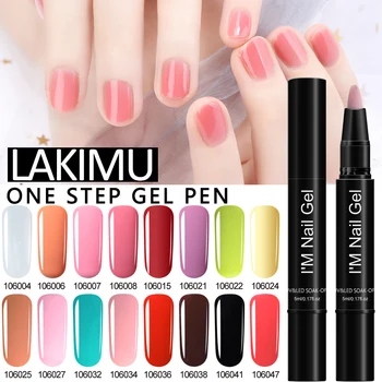 

LAKIMU 1pcs/lot Nail Gel Painting Varnish Pen Semi-permanent Nail Gel Polish Easy To Use UV Gel Lacquer Nail Art Brush Pens Nail