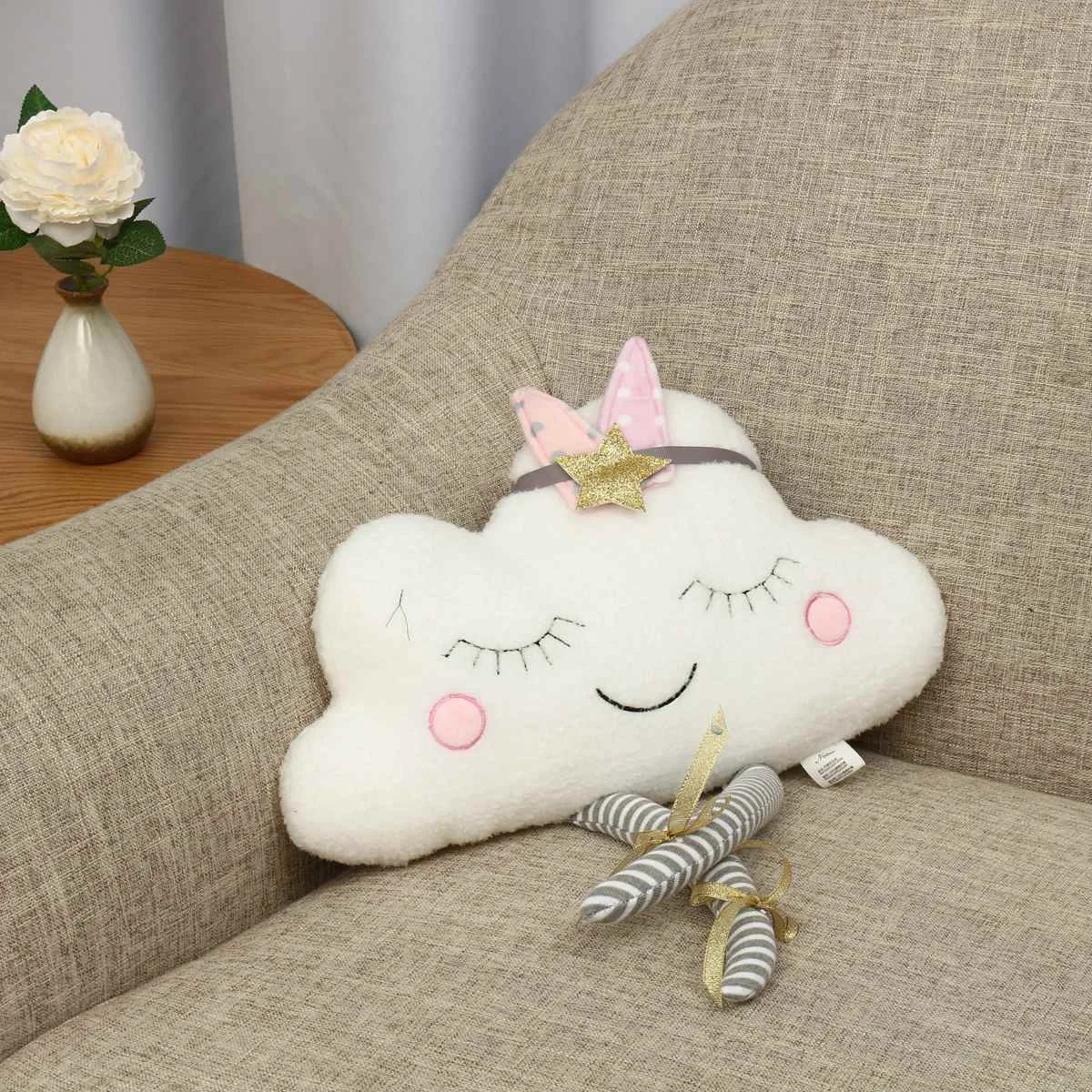 Lucky Boy Sunday New Ins Cloud плюшевая подушка мягкая подушка Kawaii Cloud Мягкие плюшевые игрушки для детей Детские подушки подарок для девочки - Цвет: L  57x70 cm