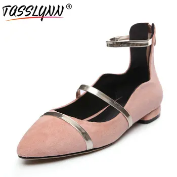 

TASSLYNN 2020 Women Pumps Square Low Heels Kid Suede PU Zipper Mixed Color Ladies Summer Spring Shoes Pointed Toe Size 34-42