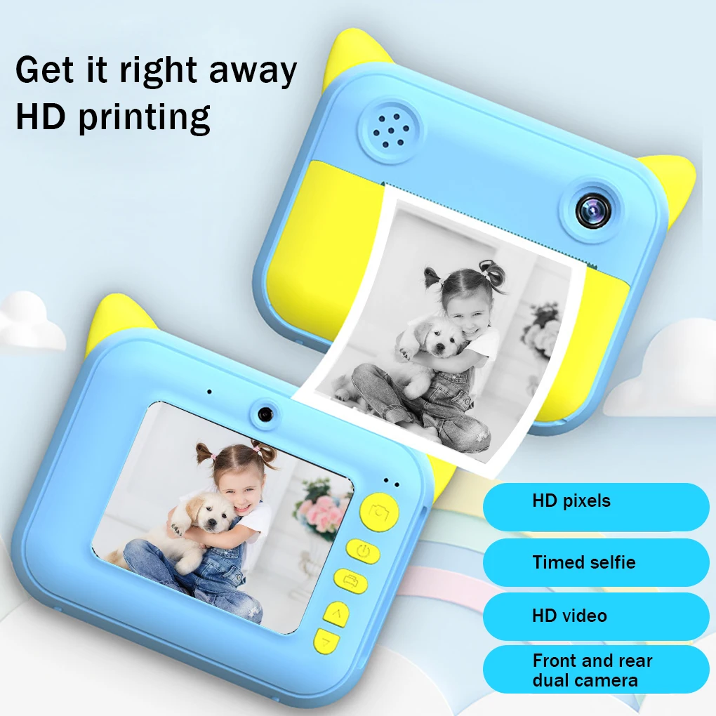 Children Camera Kids Instant Print Camera With Thermal Photo Paper 1080P Photo Video Digital Camera For Children Birthday Gifts