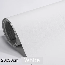 Self-Adhesive PU Leather Repair Patch - 20x30cm Synthetic Imitation Leather Sheet (White)