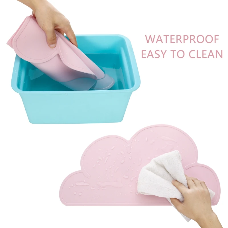 Форма облака, коврик для тарелок для детей, Пищевая силиконовая настольная подставка, водонепроницаемая, теплоизоляция, кухонный гаджет, легкая чистка