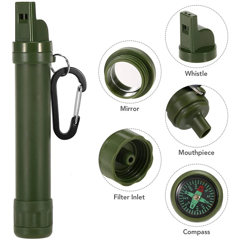 1pcs Portable Water Purifiers Outdoor Survival Filter Camping Hiking Emergency Elements