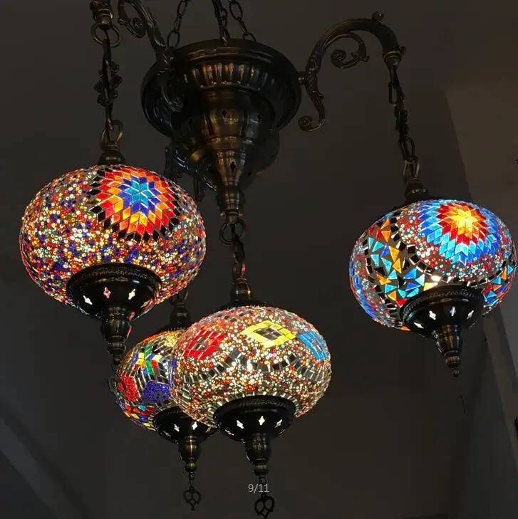 Богемский турецкий марокканский подвесной светильник ручной работы, мозаичный витражный светильник для коридора, лестницы, кафе, ресторана, подвесной светильник, лампа