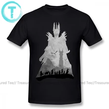 Футболка «Властелин Колец», футболка Саурона, футболка из 100 хлопка, уличная футболка, милая Мужская футболка с коротким рукавом и принтом, большая футболка