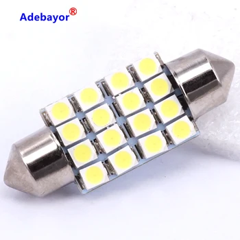 

400pcs White 36mm DC 12V C5W C10W 1210 3528 16SMD Festoon Dome Car Led Panel Reading Lamp Wedge bulbs Auto Roof Light