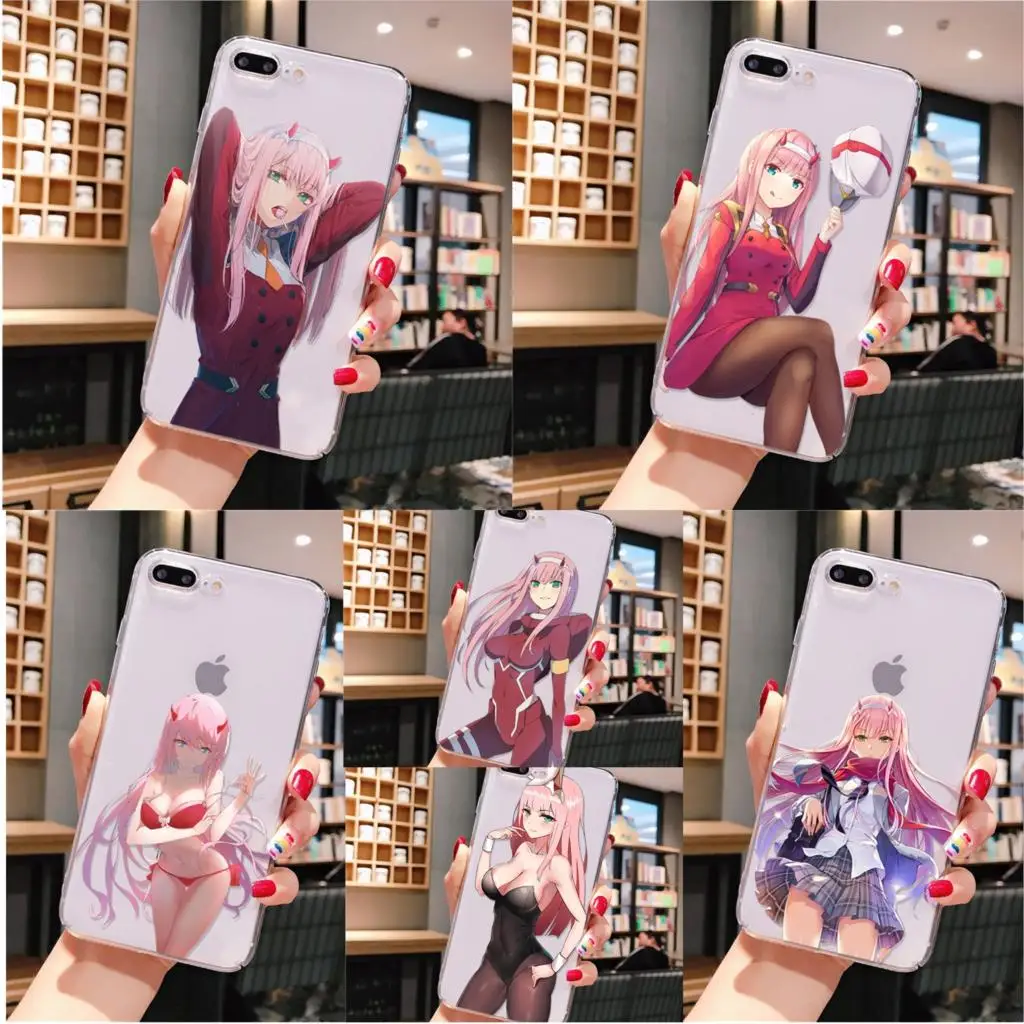 Милый цветной чехол для телефона Zero Two Darling in the FranXX аниме iPhone 8 7 6 6S Plus 5 SE XR X XS MAX 11 pro