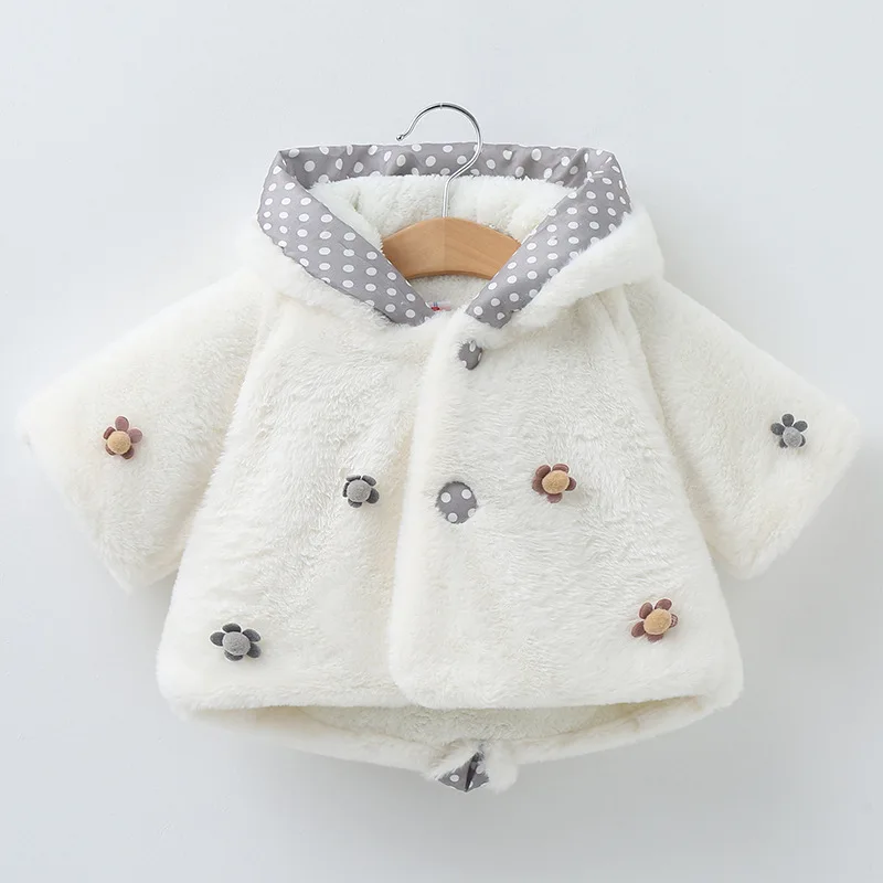

Oeak Autumn Winter Baby Coats Girl's Smocks Outerwear Fleece cloak Jumpers Cute Rabbit Ears mantle Kid's Poncho