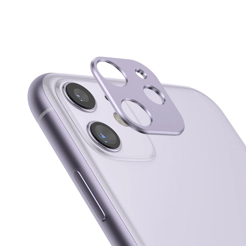 purple Защитная крышка для объективов камеры для iPhone 11 Pro Max, металлическое кольцо-бампер для объектива мобильного телефона, защитный чехол для задней панели смартфона - Цвет: purple